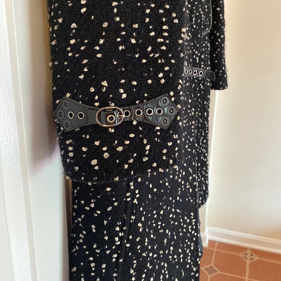 Knee Length Coat CYNTHIA STEFFE LEATHER trims and buckles.Amazing and Elegant- - Picture 3 of 9